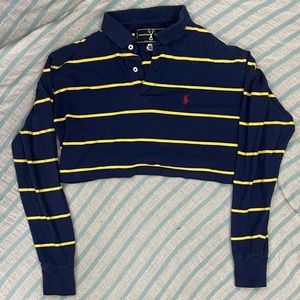 Polo Ralph Lauren X American Vintage Dark Blue Cropped Polo - Small